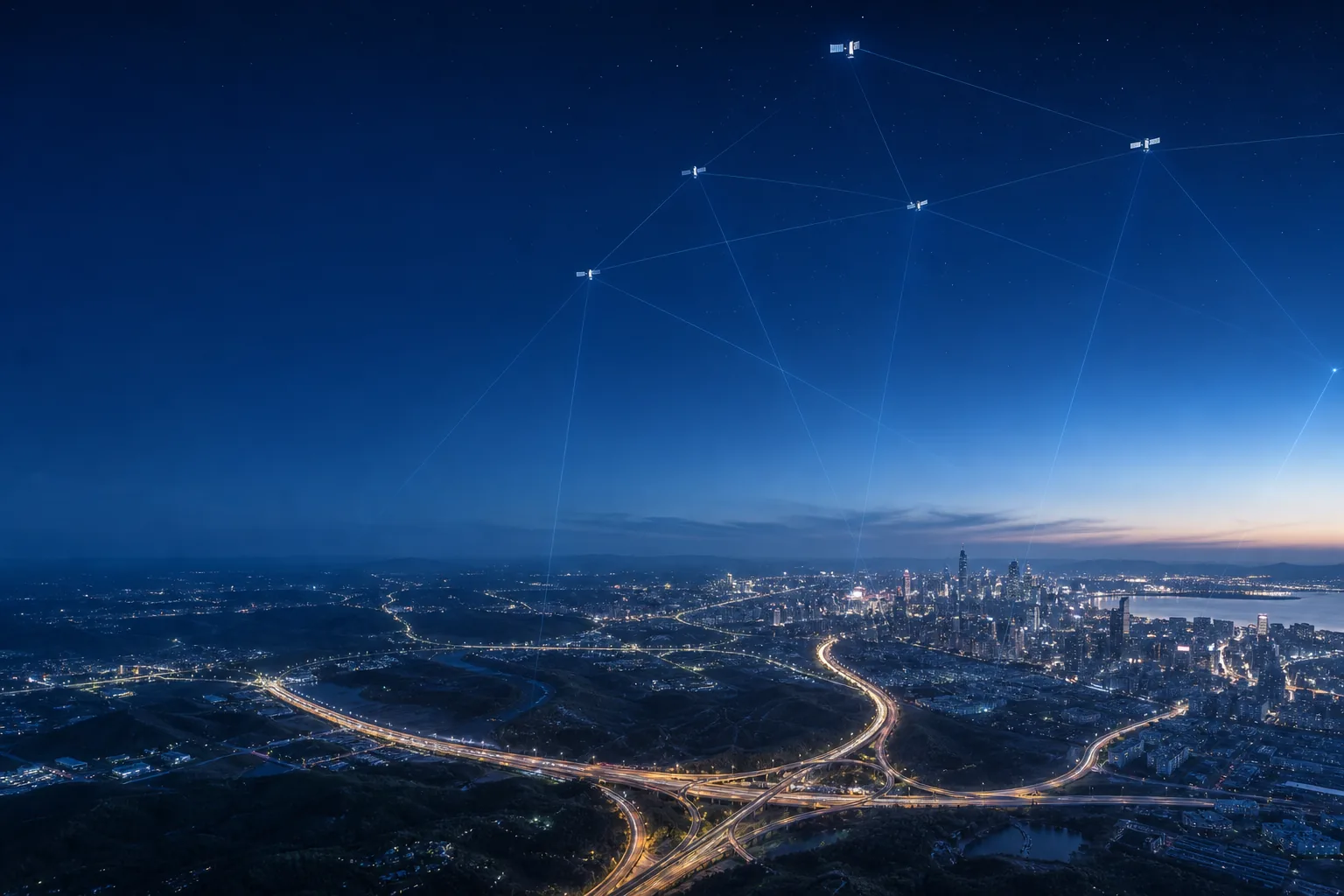 卫星星座与城市交通走廊构成的时空信息场景